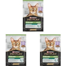 Pro Plan Sterilised Kısırlaştırılmış Kediler Için Hindili Yaş Mama 85 Gram (3 Paketi)