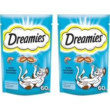 Dreamies Kedi Ödül Maması, Somonlu, 60 G 2li Paket