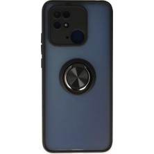 Newface Xiaomi Poco C40 Kılıf Montreal Yüzüklü Silikon Kapak - Siyah