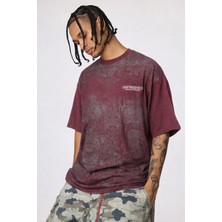 Tarz Cool Erkek Oversize Tişört Never Stop Trying Baskılı Salaş Kalıp