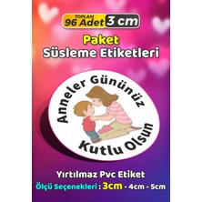 Sb Store Anneler Günü Ambalaj Hediye Paket Süsleme Etiketi Model 15 - 96 Adet 3cm