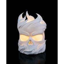R3DWORKS Skull Sphere Table Lamp – 3D Baskı Kuru Kafa Tasarımlı Dekoratif Masa Lambası, Gece Lambası, Ortam Işığı