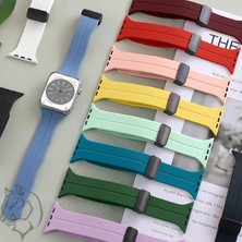 Bey Manyetik Silikon Kordon 42/44/45/49/l Kadın Erkek Spor Kordon Iwatch Serisi 8 7 6 5 4 3 2 1 Se Ultra ile Uyumlu