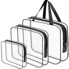 Bybaby Tatil, Plaj, Kozmetik, Makyaj Bakım Çantası Seti, Şeffaf Su Geçirmez, 3 Adet Organizatör Çanta (1 x 3 Adet)          [enerji Sınıfı A+]