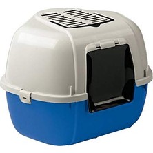 Mika Filtreli Kapalı Köşe Kedi Tuvalet Kabı (50 Cm)