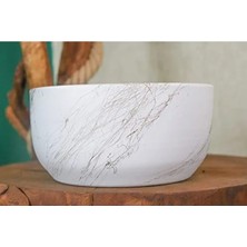 Calperia Beyaz Üzeri Gold Terrakota Saksı