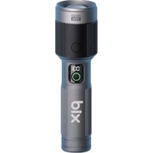 Bix Flashlight BX5101FL 60W Led, Max. 2300 Lümen Parlaklık ve 850 Metreye Ka Uzun Menzilli, Şarj Edilebilir, LED Güç Göstergeli ve Çok Modlu Kamp Acil Durum Için Kompakt El Feneri
