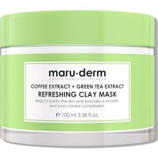 Maru.derm Kahve Özü + Yeşil Çay Özü Ferahlatıcı Kil Maskesi 100 ml