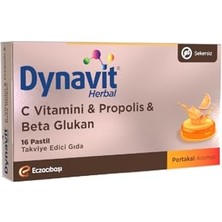 Dynavit Herbal C Vitamini, Propolis & Beta Glukan 16 Pastil - Bağışıklık - C Vit, Propolis, Beta Glukan