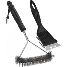 Orret Home Paslanmaz Çelik Mangal Temizlik Fırçası – Ergonomik Saplı 2’si 1 Arada Barbekü Izgara Temizleyici, Dayanıklı ve Etkili Kazıyıcı-Tel Fırça-Metal Yapı ve Metal Tel (2 Li Set)