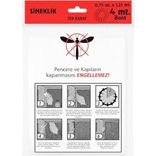 Tek Kanat Pratik Sineklik, 0.75 m x 1.25 m Tül, Kapı & Pencere Uyumlu, 4 M Yapıştırma Bantlı