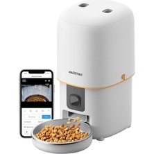 Haustier PF05 Kameralı 1080P Fhd Gece Görüş Akıllı Otomatik Kedi Mama Kabı, Tuya App-Wifi Uzaktan Kontrol, Sesle Çağırma, 2.4ghz-5ghz, 4lt Hazne, Metal Kase (Beyaz)          [enerji Sınıfı A+]