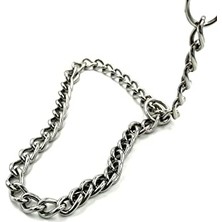 Paslanmaz Çelik Zincir Köpek Boğma Tasması Köpek Eğitim Zinciri (M, Gümüş)