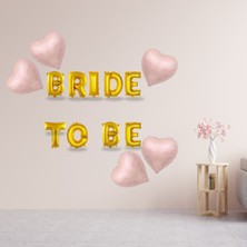 Tedaks Pembe Folyo Kalp Gold Folyo Harfli Bride To Be Süsleme