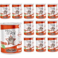 Yetişkin Kedi Tavuklu ve Jöleli Konserve Mama 400 gr x 12 Adet