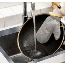 Bey Çizilmez Çelik Tel Bulaşık Eldiveni – Çok Amaçlı Eldiven Şeklinde Temizlik Teli, Araç Yıkama & Mutfak Için, 22X12 cm (1 Adet)