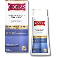 Bioblas Procyanidin & Biotin Saç Dökülmesine Karşı Anti-Stres Şampuan – Bitkisel Kompleks B19, Parabensiz, Tüm Saç Tipleri, 360 ml