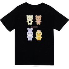 stonedfame Blackpink - Lisa - Jennie - Jisoo -Rose - Deadline Baskılı Unisex %100 Pamuk Siyah T-Shirt