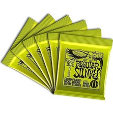 Ernie Ball Regular Slinky Nickel Wound Electric Guitar Strings 6 Pack - 10-46 Gauge