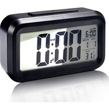 Dijital Çalar Saat Büyük LED Ekranlı Başucu Saati 12/24 Erteleme Gece Lambası, Tarih Takvimli Yatak Odası Ev Ofis Için (Siyah)