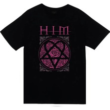 stonedfame Him Baskılı Unisex %100 Pamuk Siyah T-Shirt
