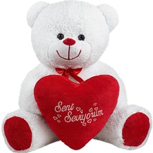 Bey Seni Seviyorum Yazılı Kalp Yastıklı Ayıcık,kalpli Pelüş Ayıcık,yumuşacık ve Şirin Tasarım, Sevgili,doldurulabilir Oyuncak,sevgiliye Ayı,pelüş Oyuncak,sevgililer,hediye