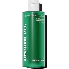 Cream Co. Akne & Siyah Nokta Karşıtı Gözenek Sıkılaştırıcı Bha/pha Niacinamide Salisilik Asit Tonik 200 ml