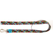 Köpek Gezdirme Kayışı – Geri Dönüştürülmüş, Karabina Kancalı, Çift Kilit Yumuşak Dokulu, Emniyetli, Tüy Toplamaz, Ayarlanabilir, Küçük ve Büyük Irklar Için,ı Renkli Pati Large