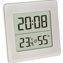 Smile Dijital Saatli Nem Ölçer Termometre, Gri