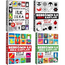 Bebeğimin Ilk Zeka Kartları 4'lü Set 0-24 Ay - Gelişim Destekleyici Resimli Eğitici Hafıza Kartları