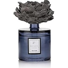 Bey 500 ml Siyah Silindir Şişe Vanilya Kokulu Gül Taşlı Oda Kokusu