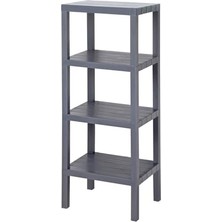 Deconox 4 Katlı Köşe Rafı | Banyo, Mutfak ve Kiler Için Yer Tasarruflu Organizer | Çok Amaçlı Plastik Raf | 4 Farklı Renk Seçeneği (38X29X100CM) (Gri)
