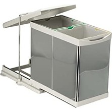 Pelikan Steely 21200 Raylı Dolap Içi Çöp Kovası 14+14 Lt (28 Lt)