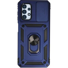 Newface Samsung Galaxy A33 5g Kılıf Pars Lens Yüzüklü Silikon - Lacivert