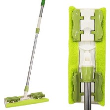 Promosyonca Mandallı Kaliteli Mop, 360 Derece Döner Başlıklı, Saplı, Yoğun Kullanıma Uygun, Sert Zeminler Için Uygun, Kaliteli Ithal, 1 Adet Yedek Bez (Yeşil)