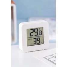 Telvesse Mini Sıcaklık Nem Ölçer LCD Ekranlı Oda Termometre Duvara Takılabilen Masaüstü Isı Göstergesi