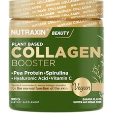 Nutraxin Plant Based Collagen Booster | Vegan Kolajen Toz Takviye | C Vitamini, Hyaluronik Asit, Çinko, Spirulina | 300 G