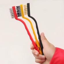 3'lü Set Mutfak Temizlik Tel Fırça Seti Plastik Çok Amaçlı Temizleme Fırçası Kir Pas Kireç Izgara