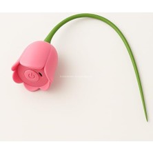 Busstier Akıllı Interaktif Kedi Oyuncağı, Lale Şeklinde USB Şarjlı Otomatik Hareket Eden Silikon Saplı Eğlenceli Oyun Cihazı, Kediler Için Evde Egzersiz ve Eğitim Amaçlı