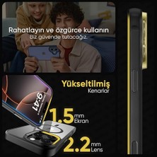 Bey 16 Pro Max Için Super-Crystal ile Uyumlu Kılıf Arkası Kristal Berraklığında Cam Görünüm Kenarları Darbe Emici Silikon Hybrid Kılıf (Siyah, 16 Pro Max)