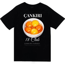 stonedfame Çankırı - 18 - Tuz Mağarası - Ilgaz - Şehir Baskılı Unisex %100 Pamuk Siyah T-Shirt