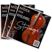 Midex Cvs-60-3x Kaliteli Çello Teli 3 Takım Set