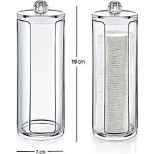 Tuba Toptaş Lirazon Disk Pamukluk, Şeffaf Pamuk Organizeri, Kapaklı Makyaj Pamuğu Kutusu