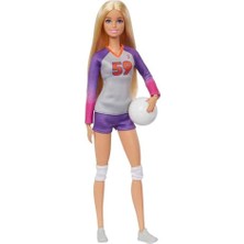 Barbie Sporcu Bebekler, Üniforması ve Topuyla Barbie Voleybolcu Bebek ile Aksesuarları, HKT72
