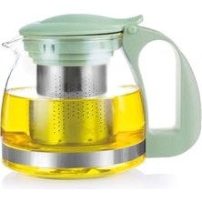 700 ml Süzgeçli Cam Çaydanlık Üstü Demlik Mavi