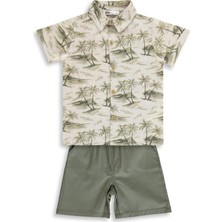 Civil Boys Palmiye Desenli 2-5 Yaş Takım - Haki