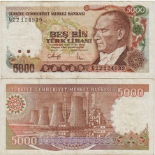 Banknoting 7. Emisyon 5000 Lira G22 Çok Temiz.