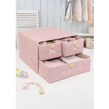 Mayaglory Anne Bebek 3'lü Çekmece Düzenleyici, Bebek Odası Düzenleyici, Pembe Renk