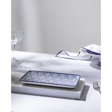 Madame Coco Reve Bleu Lucida Dikdörtgen Tabak - 22 cm - Mavi/Beyaz