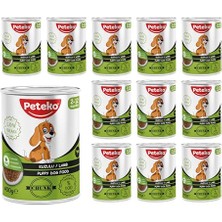 HDY Store Yavru Köpek Kuzulu ve Jöleli Konserve Mama 400 gr x 12 Adet